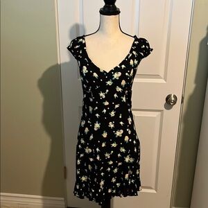 NWOT Floral Black Dress